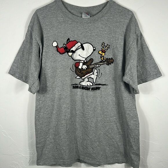 Peanuts Other - 🔥🔥 Vintage Licensed PEANUTS SNOOPY Have a Rockin’ Holiday T-Shirt - Sz L - EUC